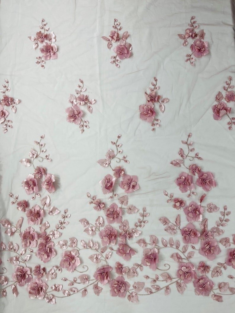 Orquidia 3d floral design lace 54" Wide| New Creations Fabric & Foam Inc.