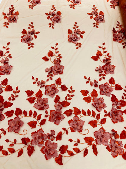 Orquidia 3d floral design lace 54" Wide| New Creations Fabric & Foam Inc.