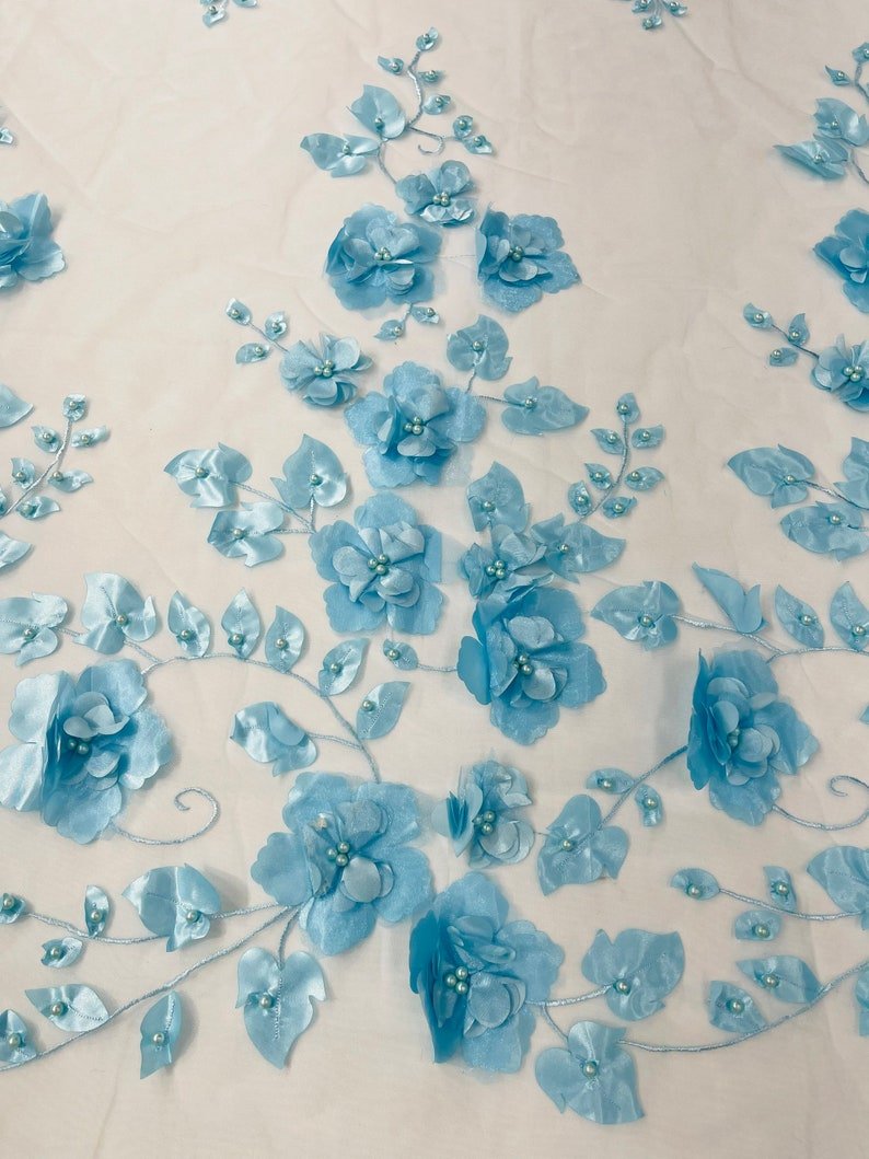 Orquidia 3d floral design lace 54" Wide| New Creations Fabric & Foam Inc.