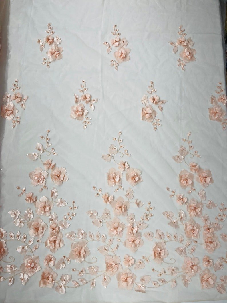 Orquidia 3d floral design lace 54" Wide| New Creations Fabric & Foam Inc.
