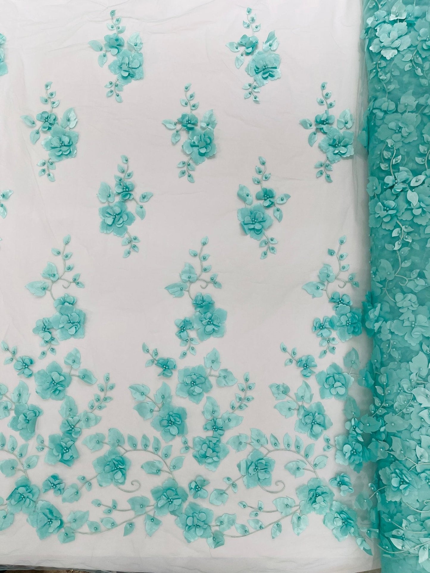 Orquidia 3d floral design lace 54" Wide| New Creations Fabric & Foam Inc.