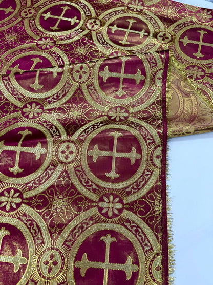 Religious Cross Jacquard Satin 58" Wide| New Creations Fabric & Foam Inc.