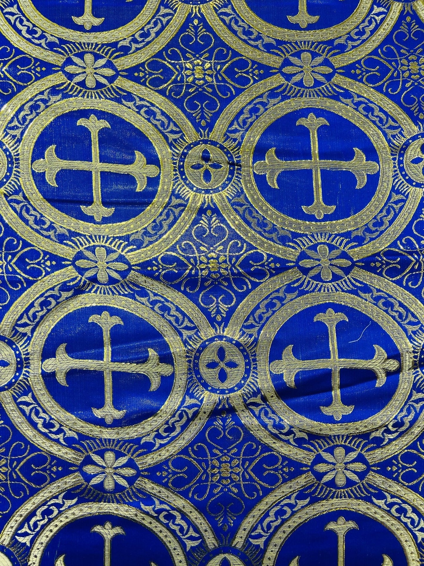 Religious Cross Jacquard Satin 58" Wide| New Creations Fabric & Foam Inc.