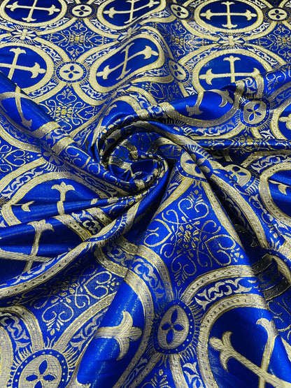 Religious Cross Jacquard Satin 58" Wide| New Creations Fabric & Foam Inc.