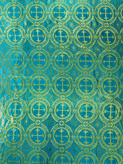 Religious Cross Jacquard Satin 58" Wide| New Creations Fabric & Foam Inc.