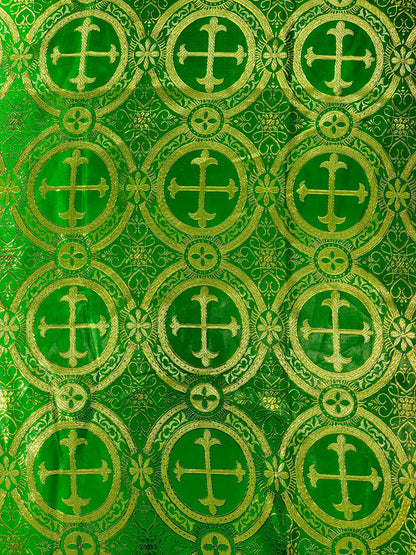 Religious Cross Jacquard Satin 58" Wide| New Creations Fabric & Foam Inc.