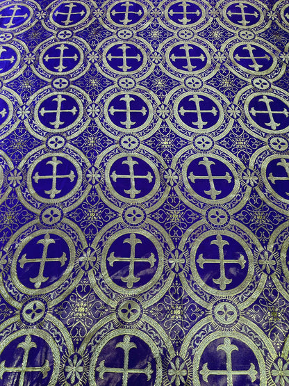 Religious Cross Jacquard Satin 58" Wide| New Creations Fabric & Foam Inc.