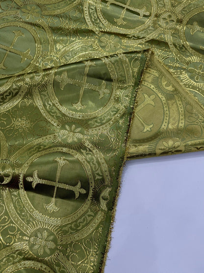 Religious Cross Jacquard Satin 58" Wide| New Creations Fabric & Foam Inc.