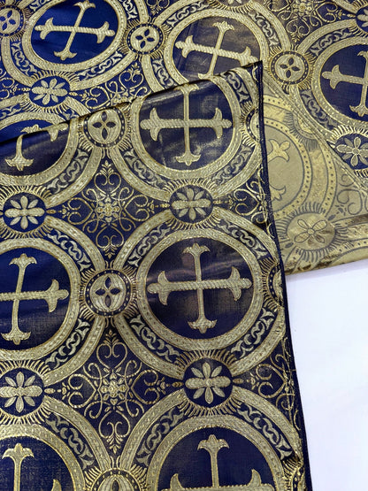 Religious Cross Jacquard Satin 58" Wide| New Creations Fabric & Foam Inc.
