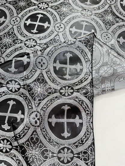 Religious Cross Jacquard Satin 58" Wide| New Creations Fabric & Foam Inc.
