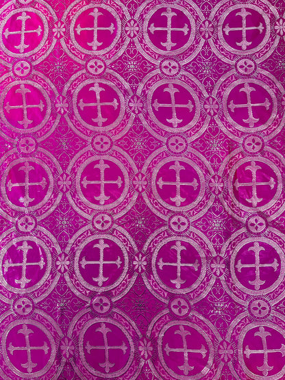 Religious Cross Jacquard Satin 58" Wide| New Creations Fabric & Foam Inc.
