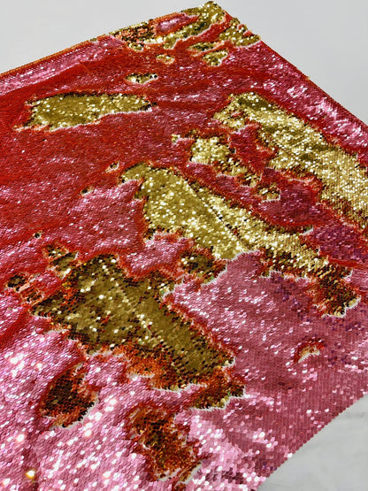 Reversible Color Changing Sequin Fabric| 54" Wide| Stretch Polyester Spandex.