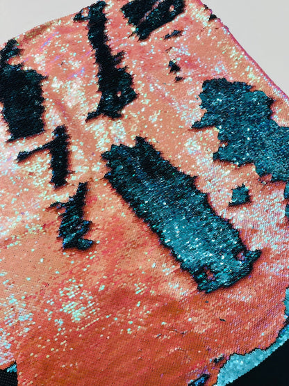Reversible Color Changing Sequin Fabric| 54" Wide| Stretch Polyester Spandex.