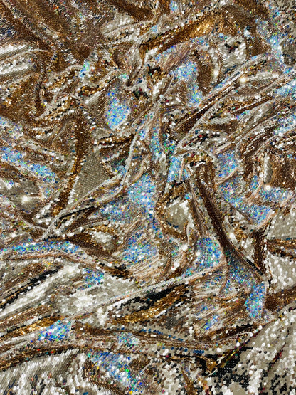 Reversible Color Changing Sequin Fabric| 54" Wide| Stretch Polyester Spandex.
