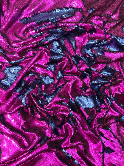 Reversible Color Changing Sequin Fabric| 54" Wide| Stretch Polyester Spandex.