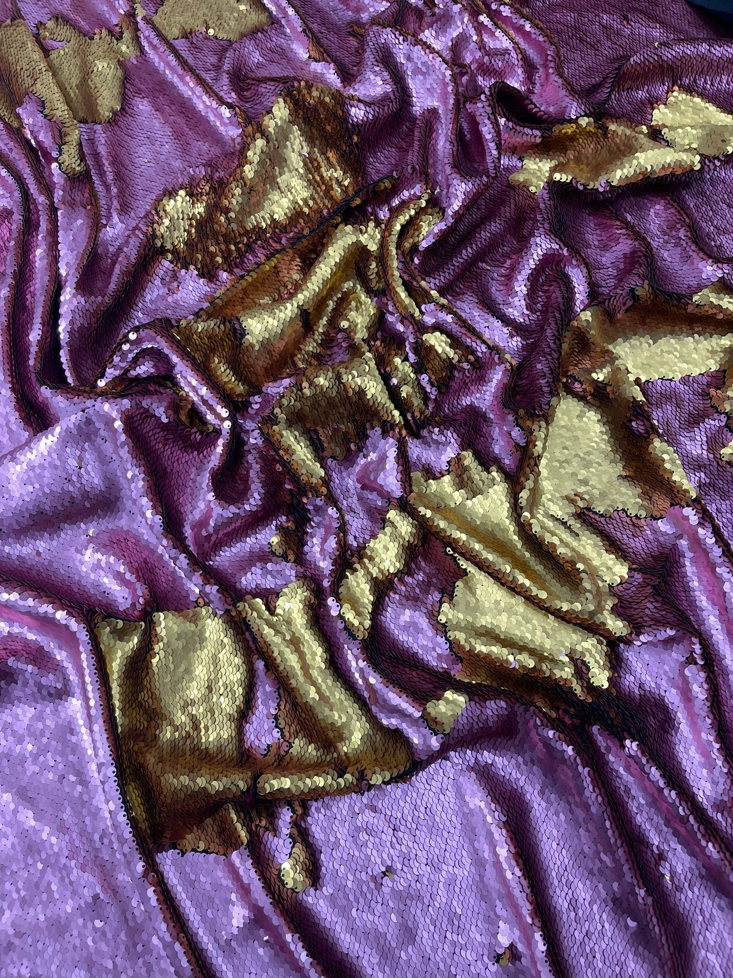 Reversible Color Changing Sequin Fabric| 54" Wide| Stretch Polyester Spandex.