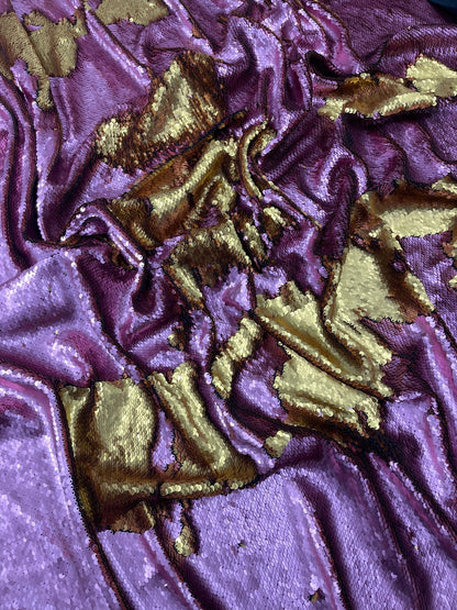 Reversible Color Changing Sequin Fabric| 54" Wide| Stretch Polyester Spandex.