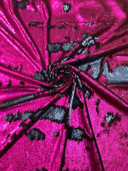 Reversible Color Changing Sequin Fabric| 54" Wide| Stretch Polyester Spandex.