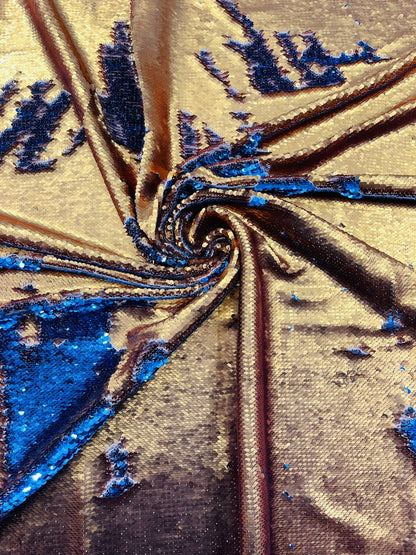 Reversible Color Changing Sequin Fabric| 54" Wide| Stretch Polyester Spandex.