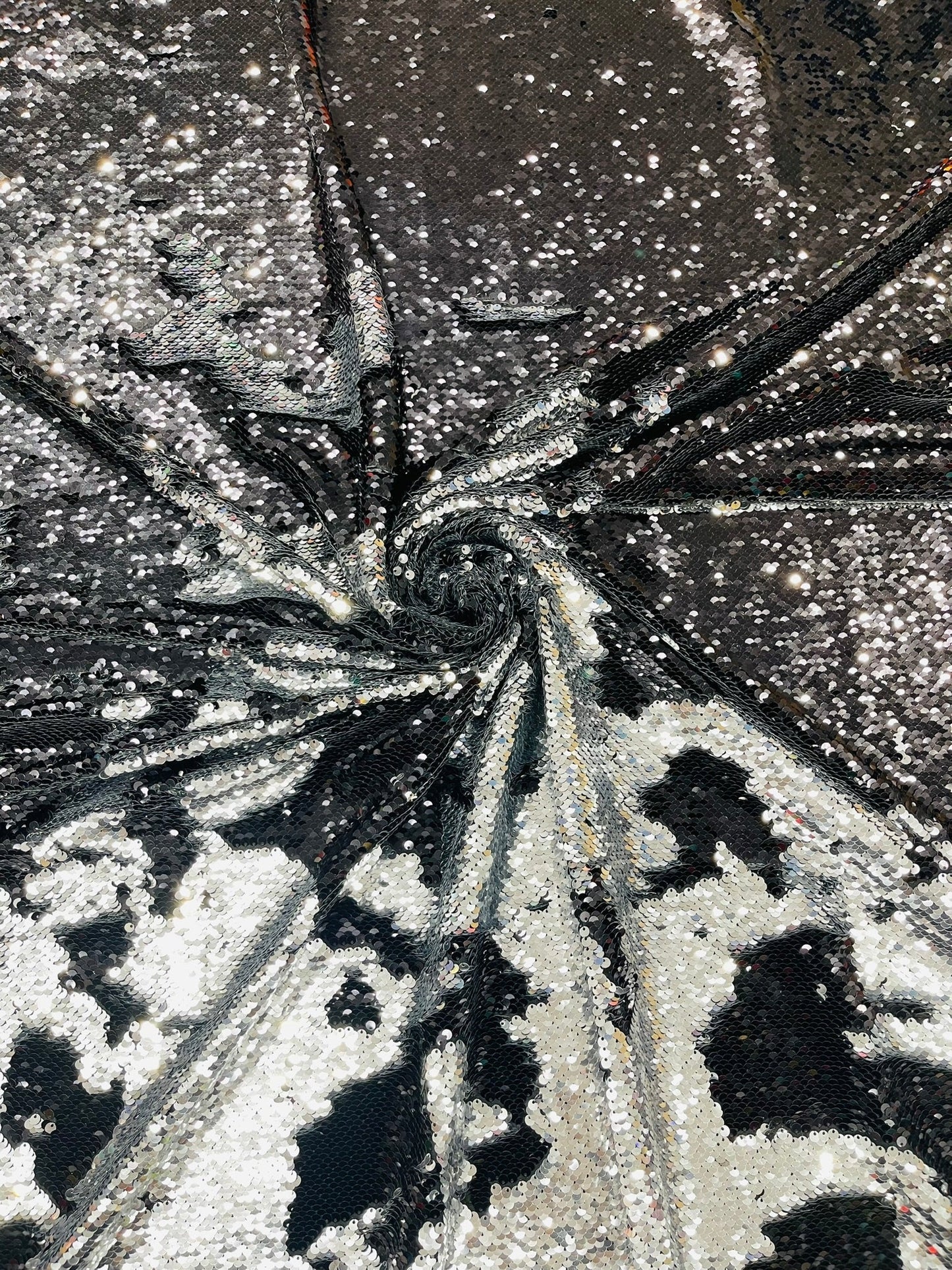 Reversible Color Changing Sequin Fabric| 54" Wide| Stretch Polyester Spandex.