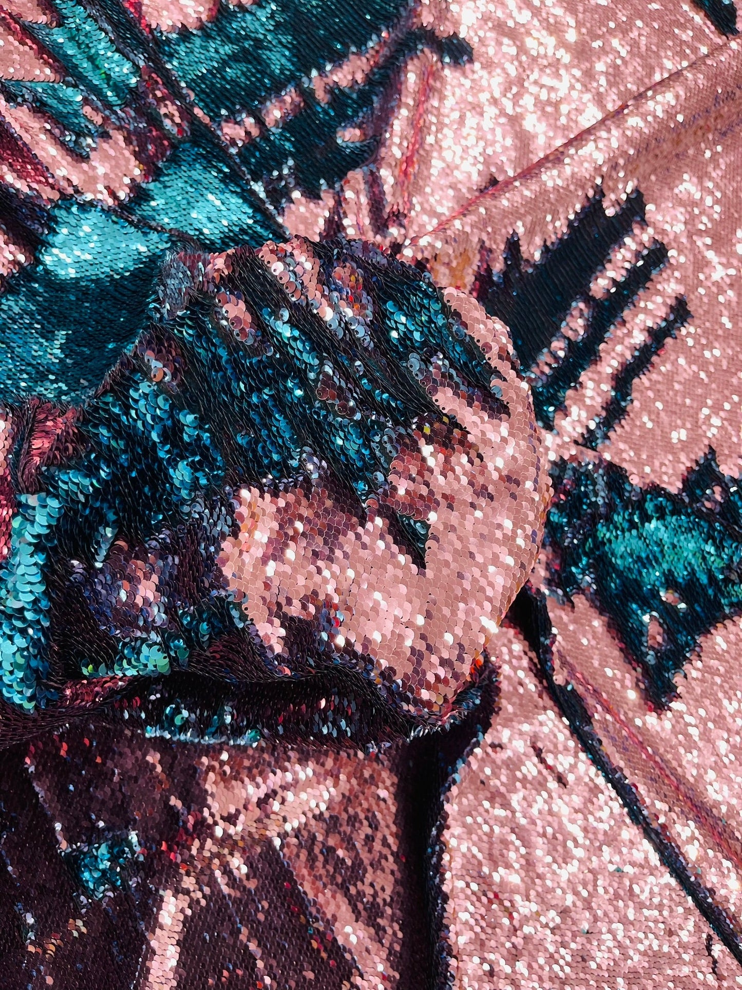 Reversible Color Changing Sequin Fabric| 54" Wide| Stretch Polyester Spandex.
