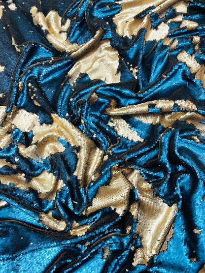 Reversible Color Changing Sequin Fabric| 54" Wide| Stretch Polyester Spandex.
