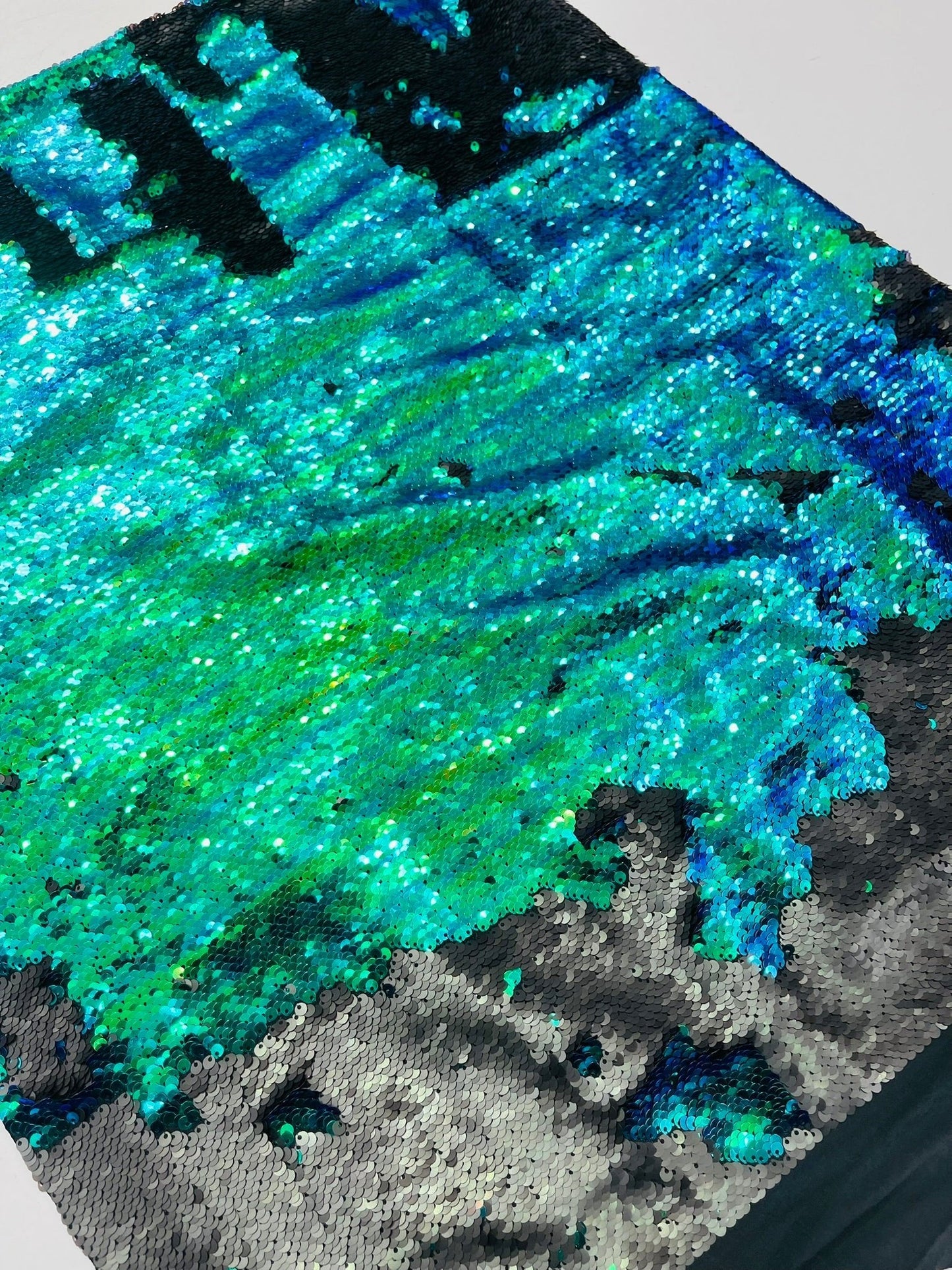 Reversible Color Changing Sequin Fabric| 54" Wide| Stretch Polyester Spandex.