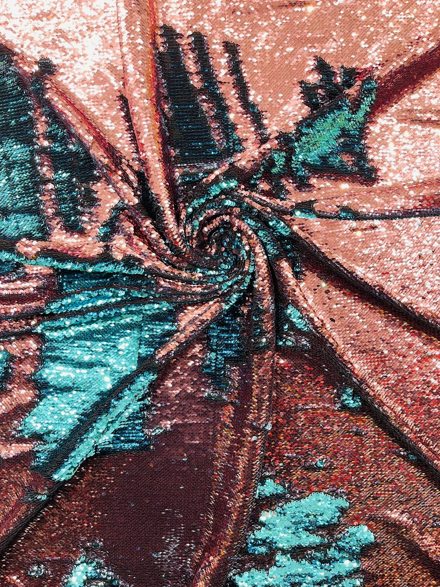 Reversible Color Changing Sequin Fabric| 54" Wide| Stretch Polyester Spandex.
