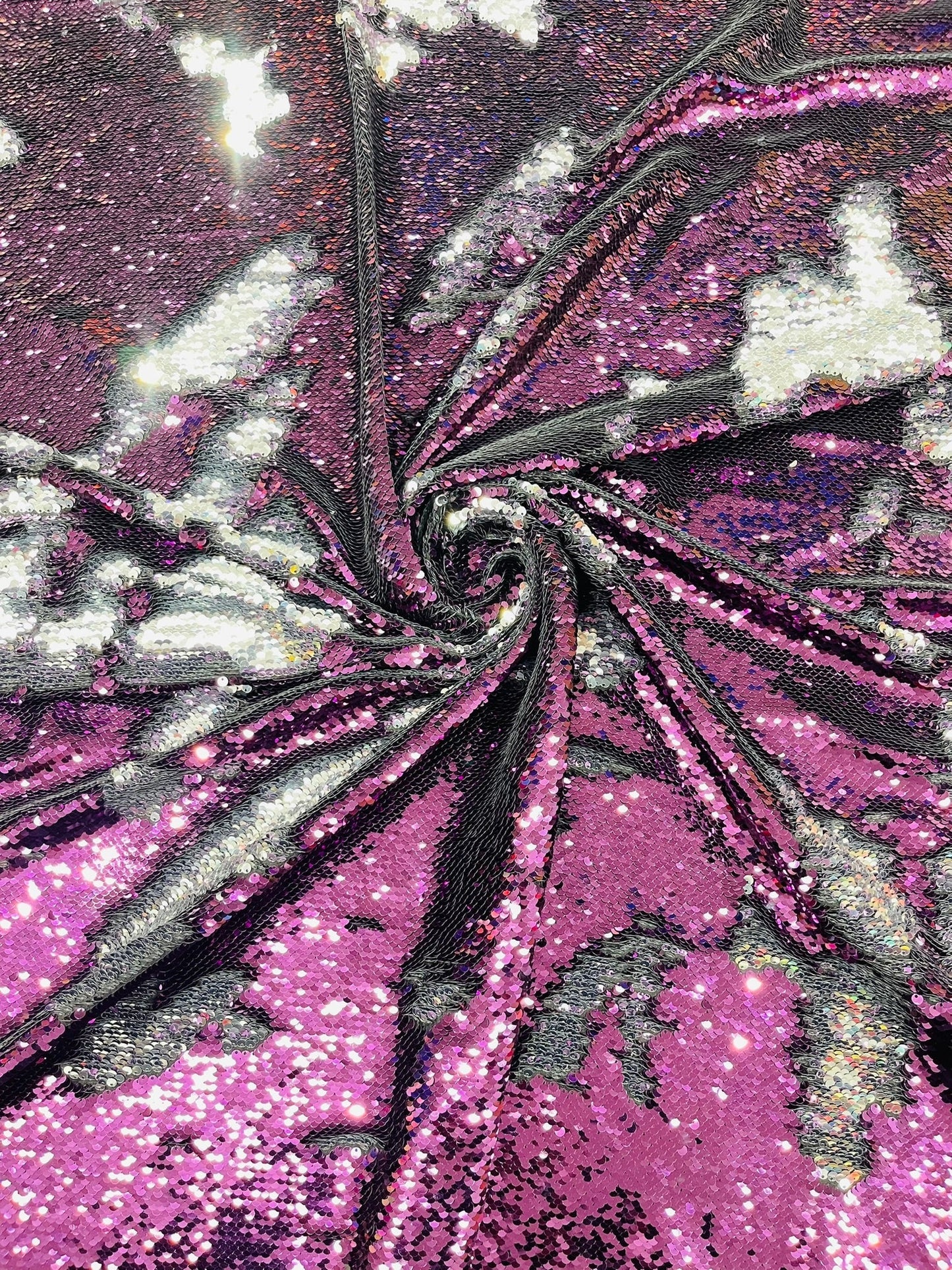 Reversible Color Changing Sequin Fabric| 54" Wide| Stretch Polyester Spandex.