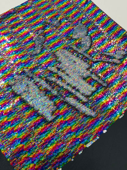 Reversible Color Changing Sequin Fabric| 54" Wide| Stretch Polyester Spandex.