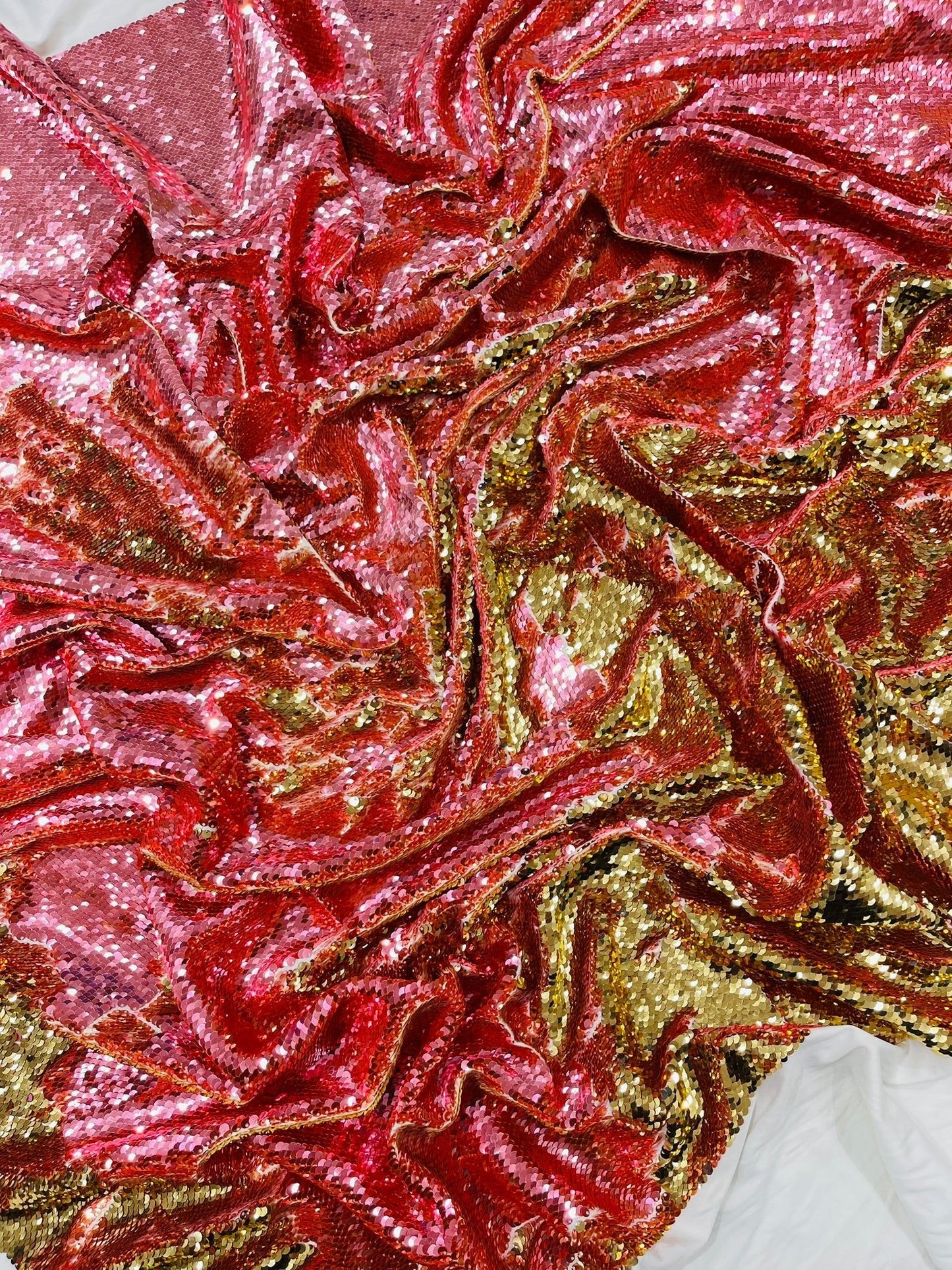 Reversible Color Changing Sequin Fabric| 54" Wide| Stretch Polyester Spandex.
