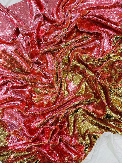Reversible Color Changing Sequin Fabric| 54" Wide| Stretch Polyester Spandex.