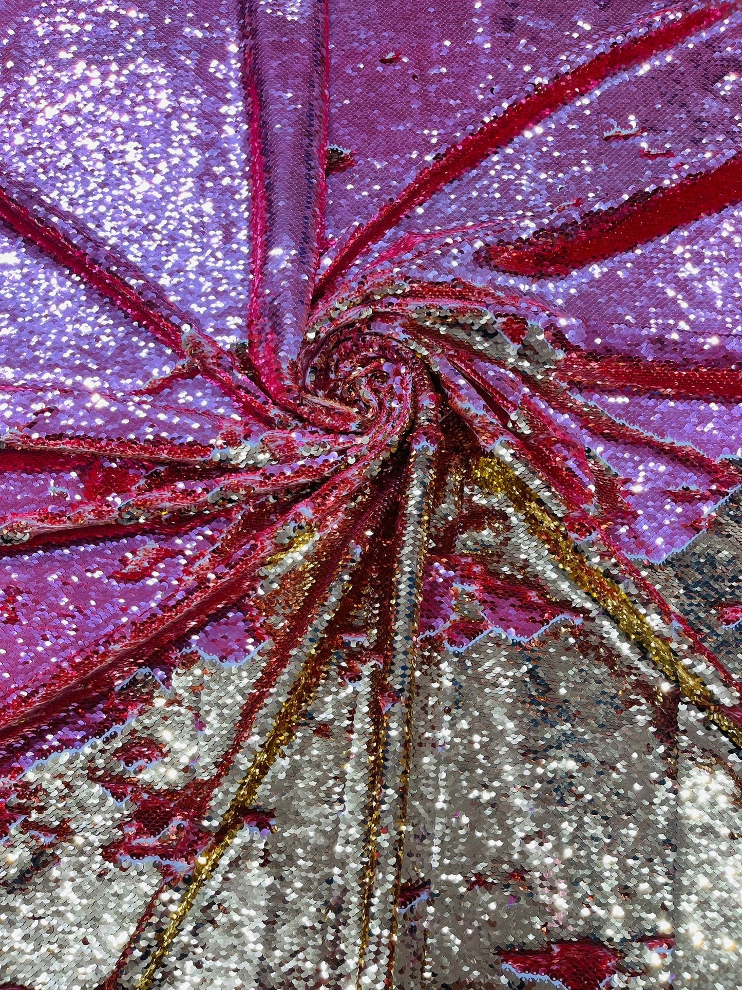 Reversible Color Changing Sequin Fabric| 54" Wide| Stretch Polyester Spandex.