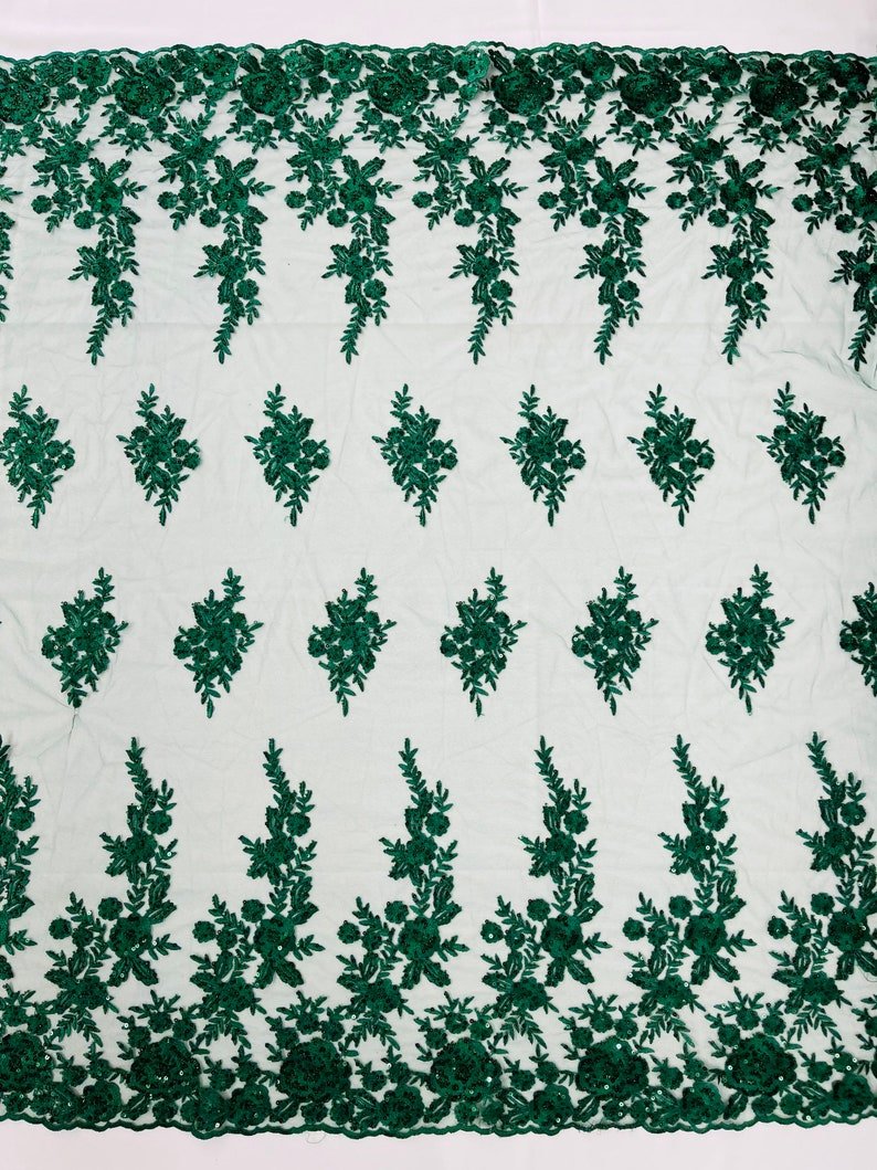 Rose Floral Beaded Lace 50" Wide | New Creation Fabric & Foam Inc.