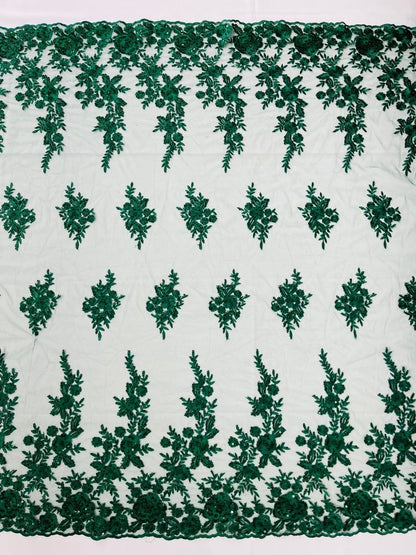 Rose Floral Beaded Lace 50" Wide | New Creation Fabric & Foam Inc.