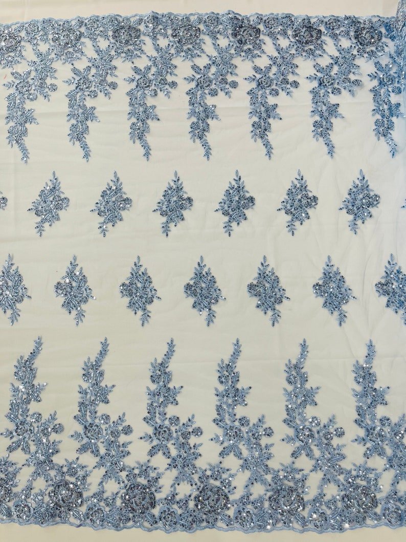 Rose Floral Beaded Lace 50" Wide | New Creation Fabric & Foam Inc.