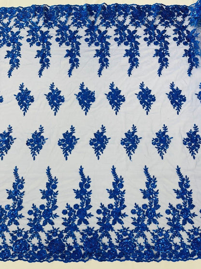 Rose Floral Beaded Lace 50" Wide | New Creation Fabric & Foam Inc.