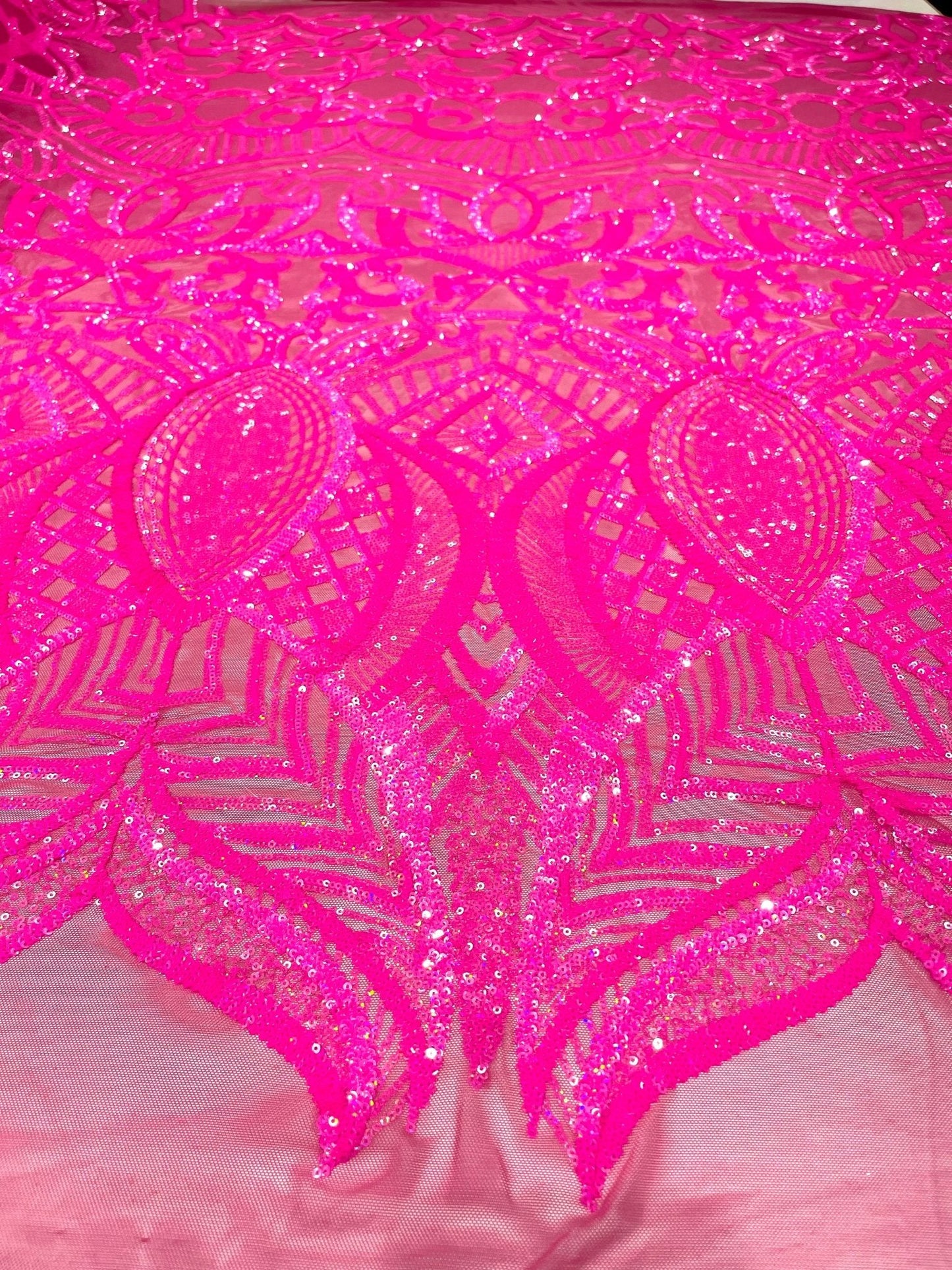 Royalty Sequin Damask Fabric 54” Wide| New Creations Fabric & Foam Inc.