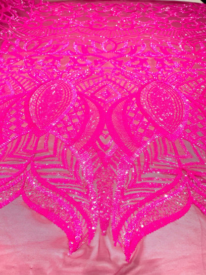 Royalty Sequin Damask Fabric 54” Wide| New Creations Fabric & Foam Inc.