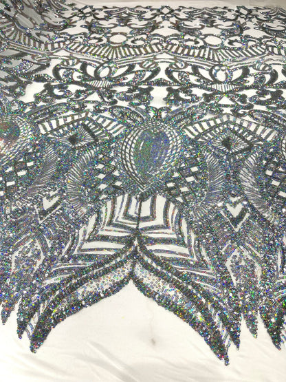 Royalty Sequin Damask Fabric 54” Wide| New Creations Fabric & Foam Inc.