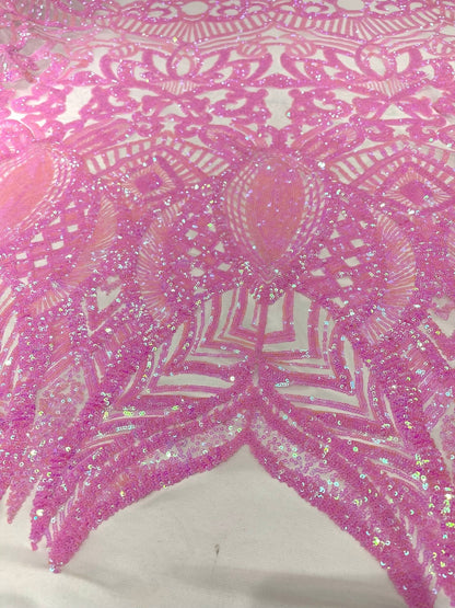 Royalty Sequin Damask Fabric 54” Wide| New Creations Fabric & Foam Inc.