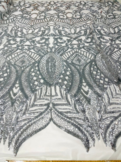 Royalty Sequin Damask Fabric 54” Wide| New Creations Fabric & Foam Inc.