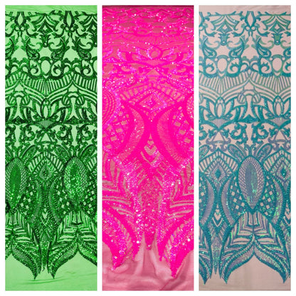 Royalty Sequin Damask Fabric 54” Wide| New Creations Fabric & Foam Inc.