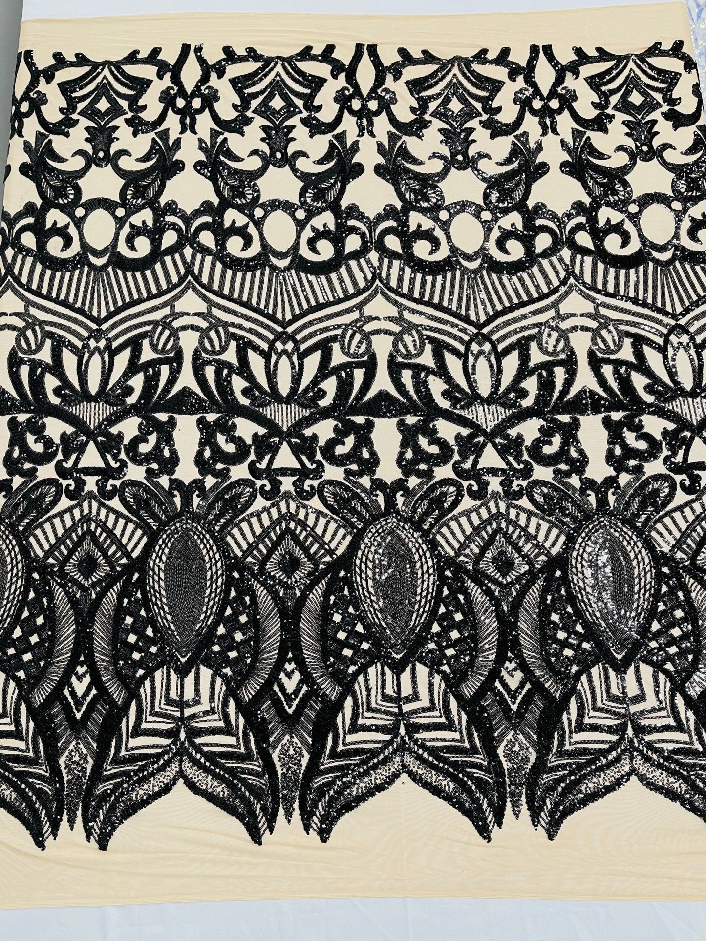 Royalty Sequin Damask Fabric 54” Wide| New Creations Fabric & Foam Inc.