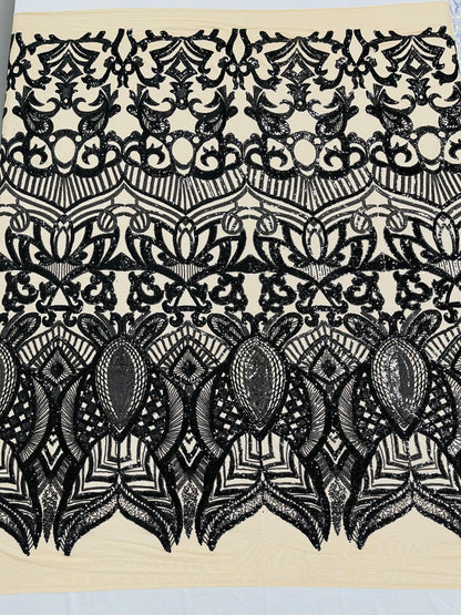Royalty Sequin Damask Fabric 54” Wide| New Creations Fabric & Foam Inc.