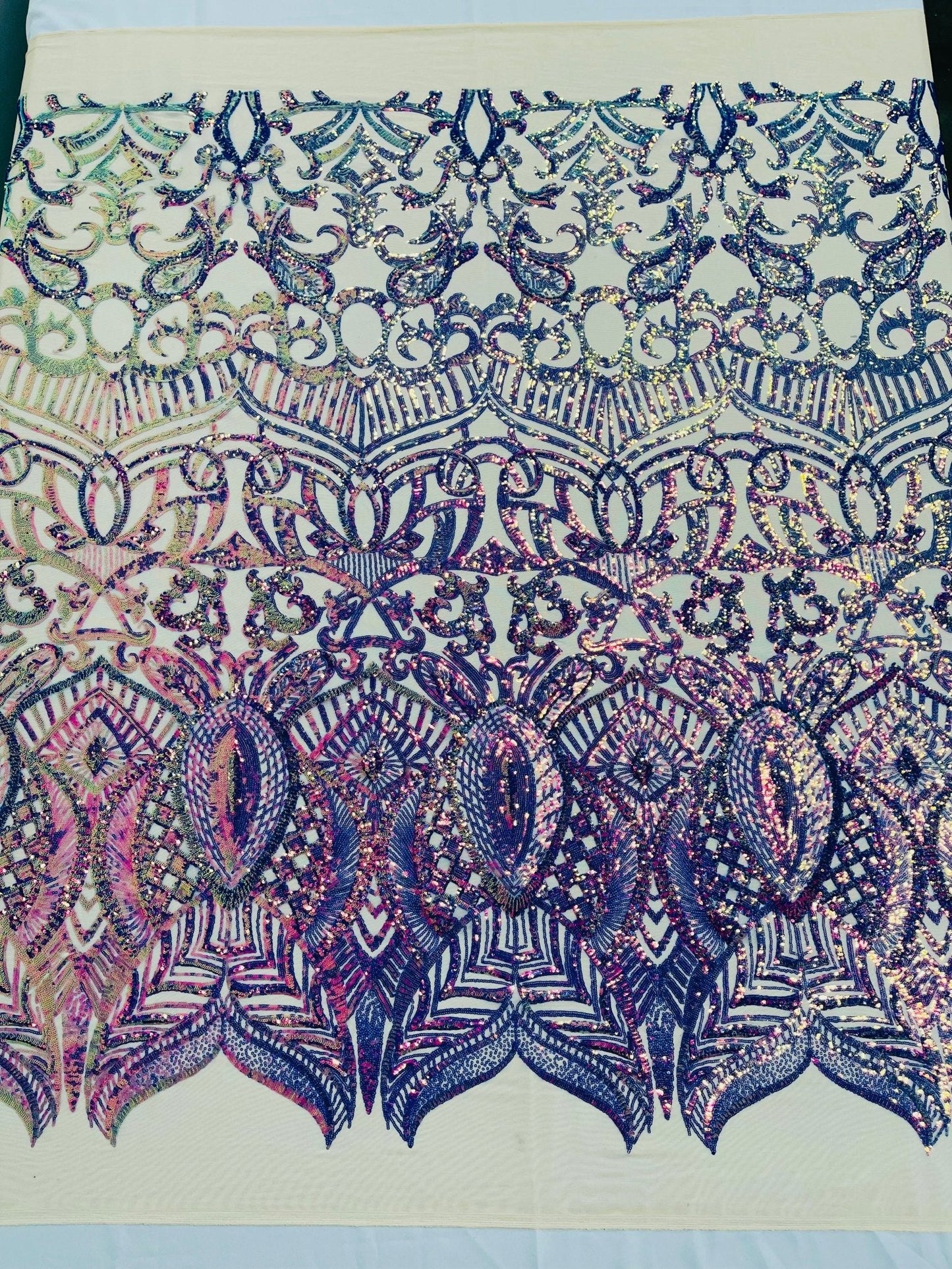 Royalty Sequin Damask Fabric 54” Wide| New Creations Fabric & Foam Inc.