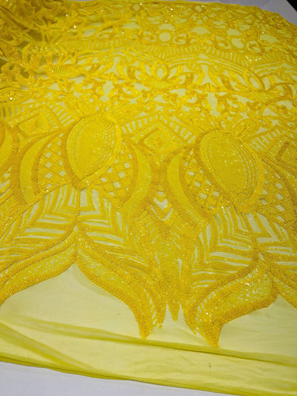 Royalty Sequin Damask Fabric 54” Wide| New Creations Fabric & Foam Inc.