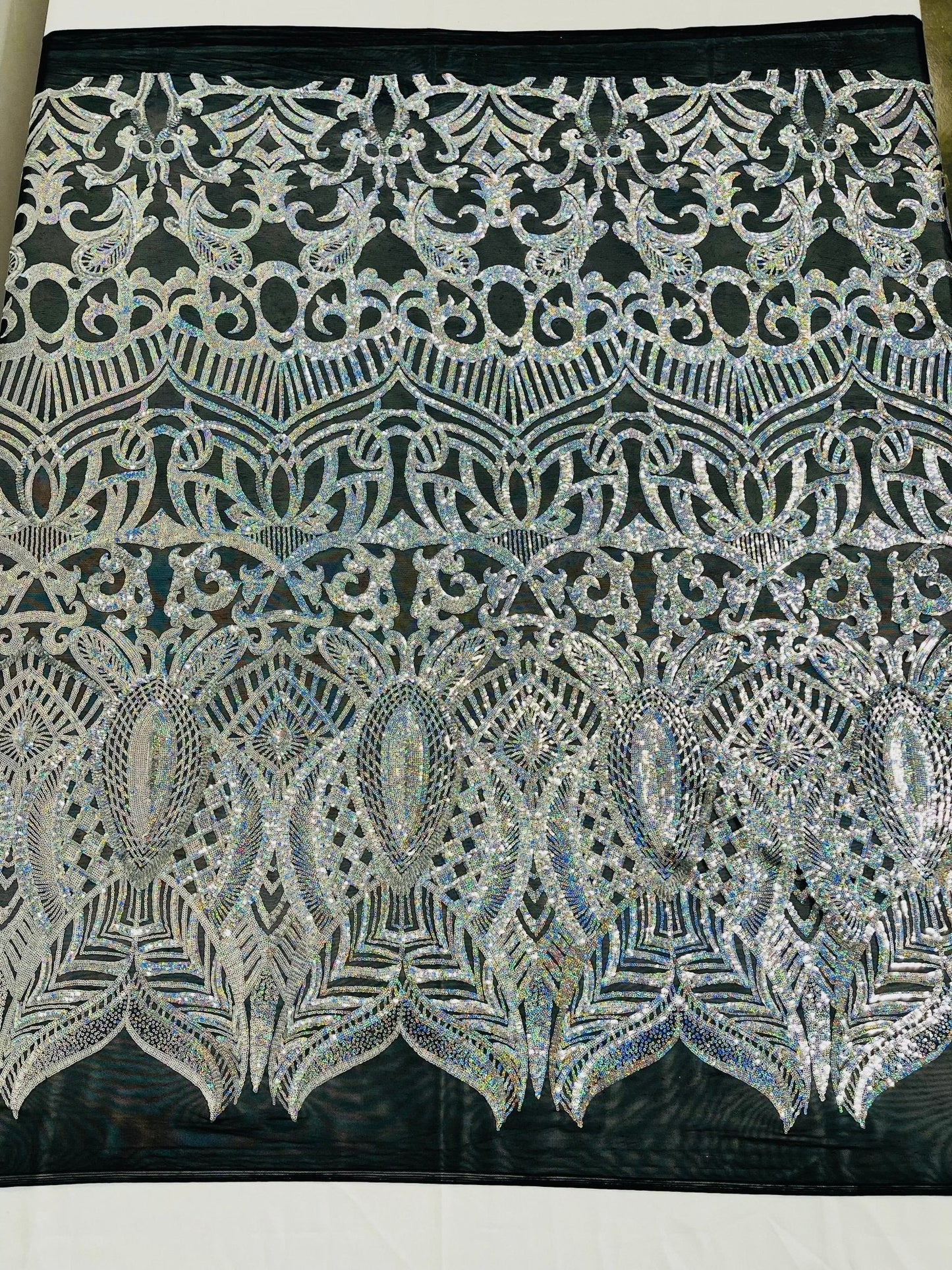 Royalty Sequin Damask Fabric 54” Wide| New Creations Fabric & Foam Inc.