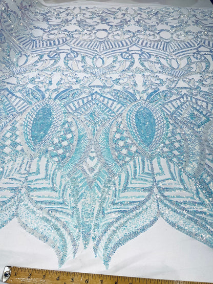 Royalty Sequin Damask Fabric 54” Wide| New Creations Fabric & Foam Inc.
