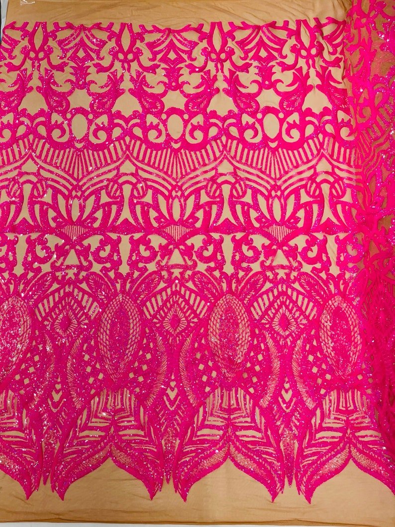 Royalty Sequin Damask Fabric 54” Wide| New Creations Fabric & Foam Inc.